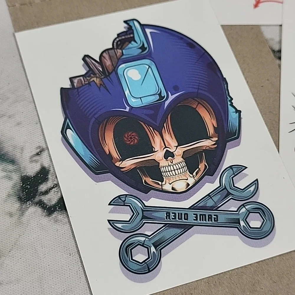 Tatt Me Temporary Tattoos Game Over Scary Skull Lot Of 13 Sonic Link Kong Gamer